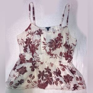 Torrid 2 Clip Dot Shirred Bust Lace Trim Peplum Emma Floral New With Tags! E6321